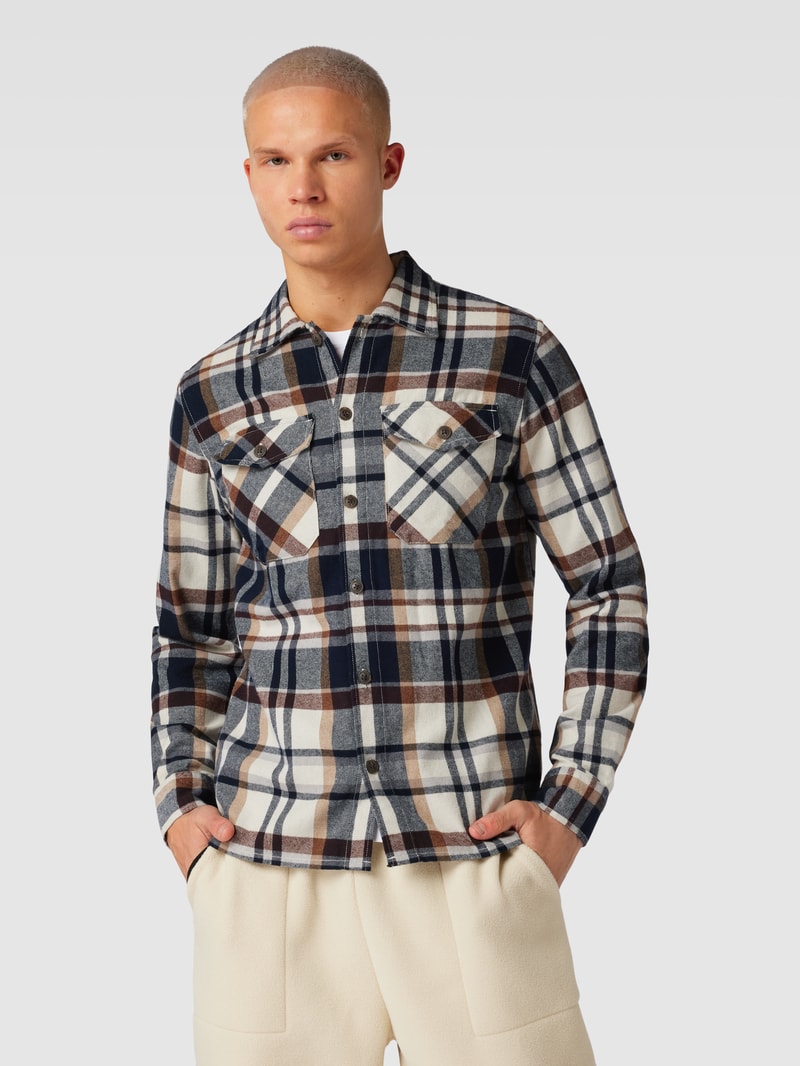 Overshirt mit Tartan-Karo Modell 'EDDIE' in offwhite