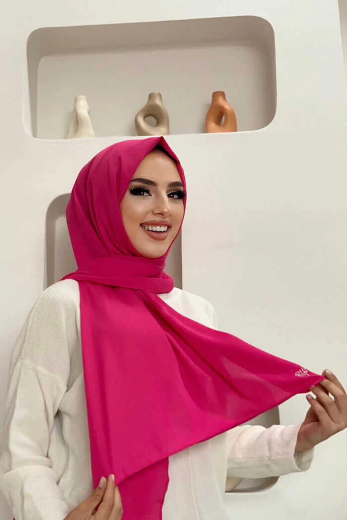 Bym Fashion  2025 Cwin Schal Fuchsia