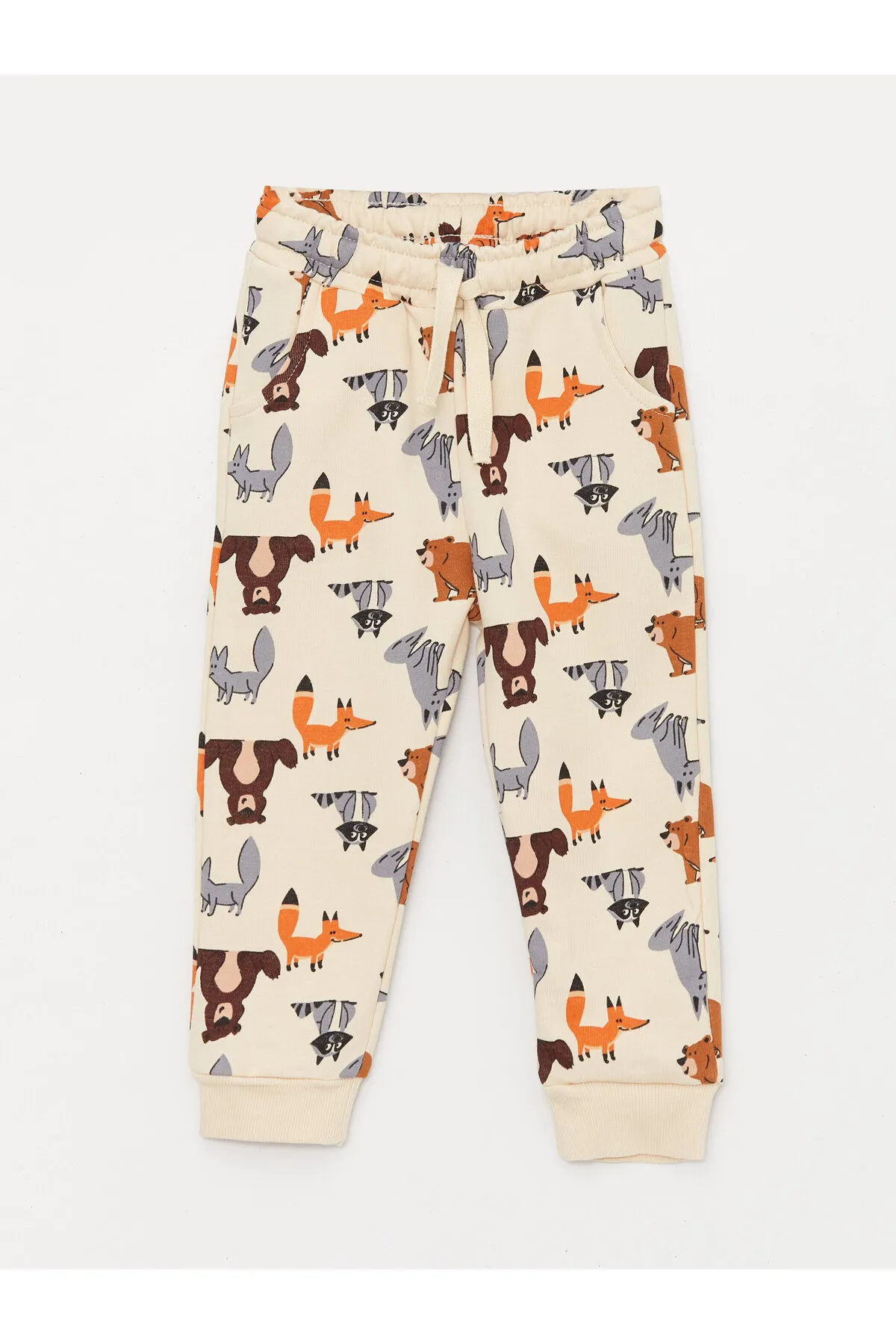 LC Waikiki  2-teiliges Set aus bedrucktem Langarm-Sweatshirt und Jogginghose für Babys mit Rundhalsausschnitt