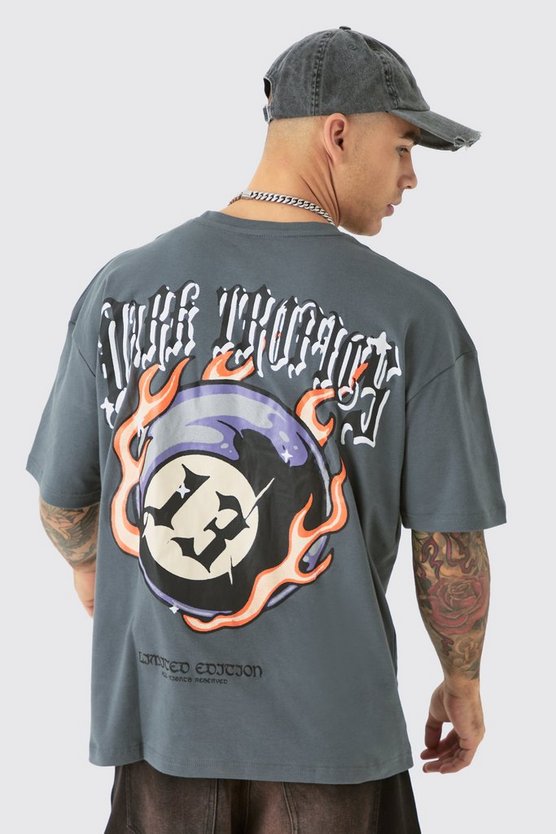 Oversize T-Shirt mit Dark Tropics Print