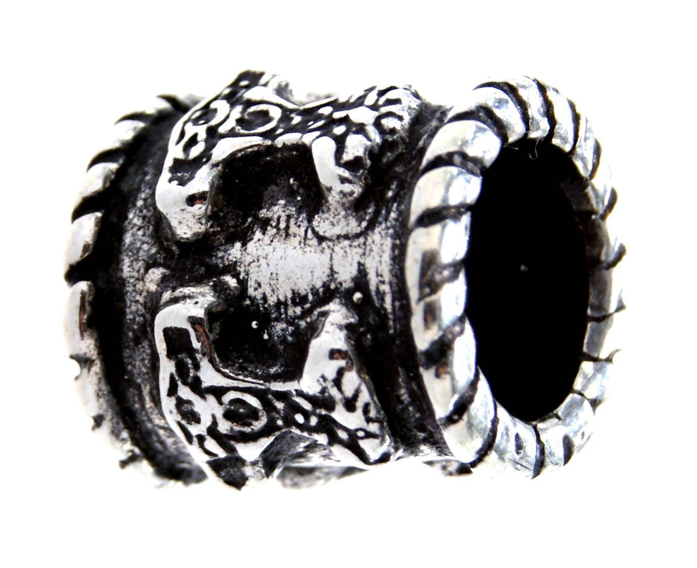 Kiss of Leather Bartstyling-Set Bartperle Silber 925 Thorshammer Wikinger Bartschmuck Bart Thorhammer