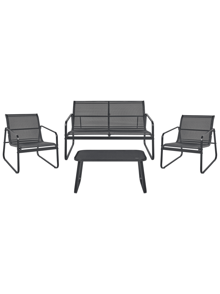 Beliani 4-tlg Lounge Set BARREA in Schwarz günstig kaufen onesize