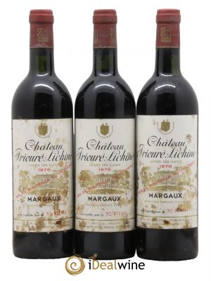 Château Prieuré Lichine 4ème Grand Cru Classé  1978 - Lot de 3 Bouteilles