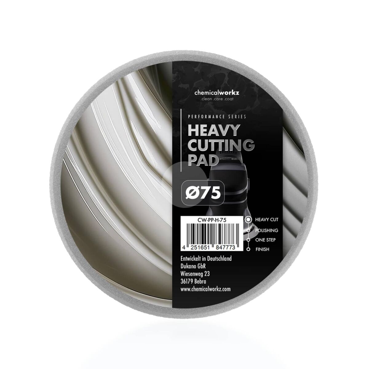 chemicalworkz Heavy Cutting Performance Pad 75mm grau