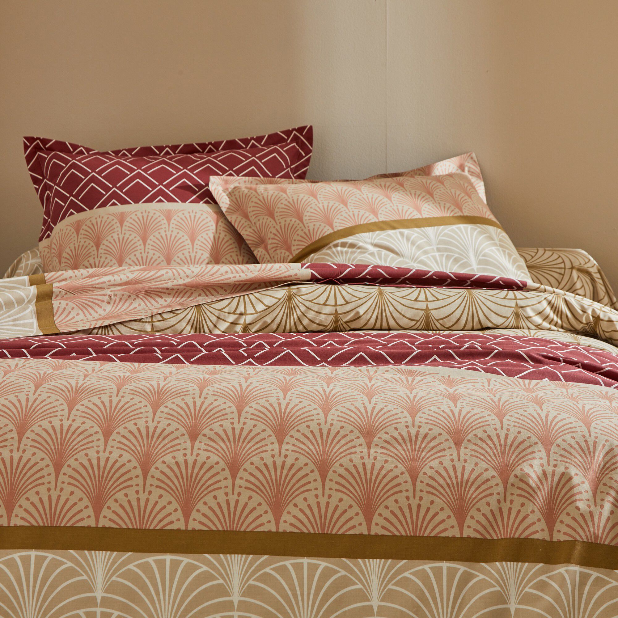 Linge de lit Eddy en coton à motifs graphiques