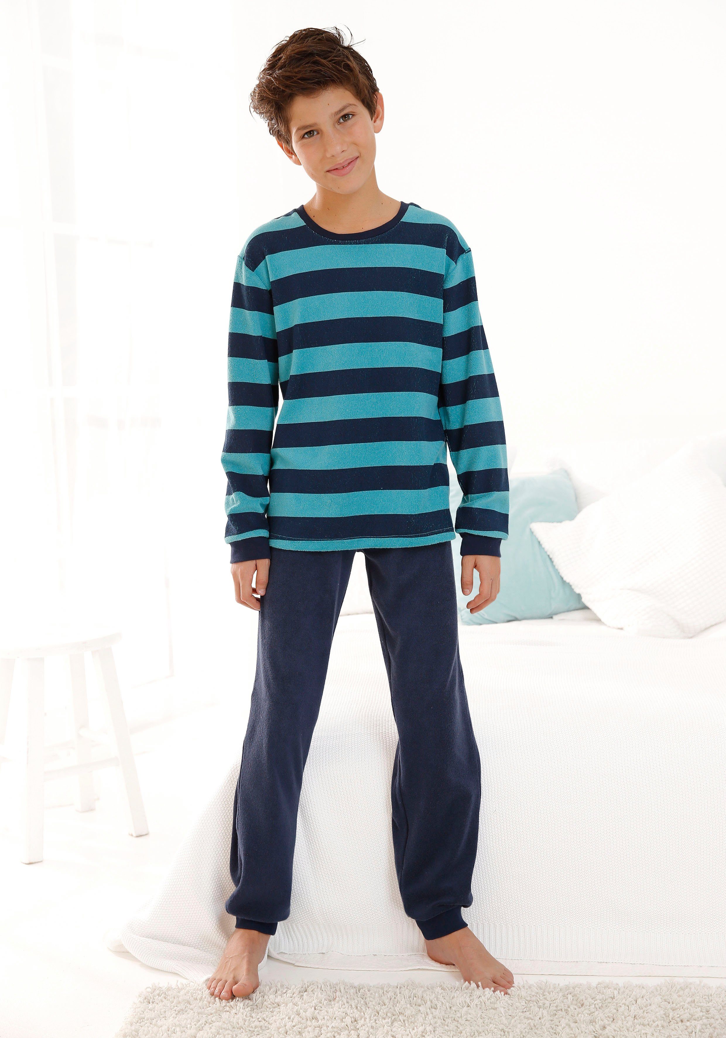 AUTHENTIC LE JOGGER Pyjama (2 tlg., 1 Stück) aus Frottee, mit Bündchen