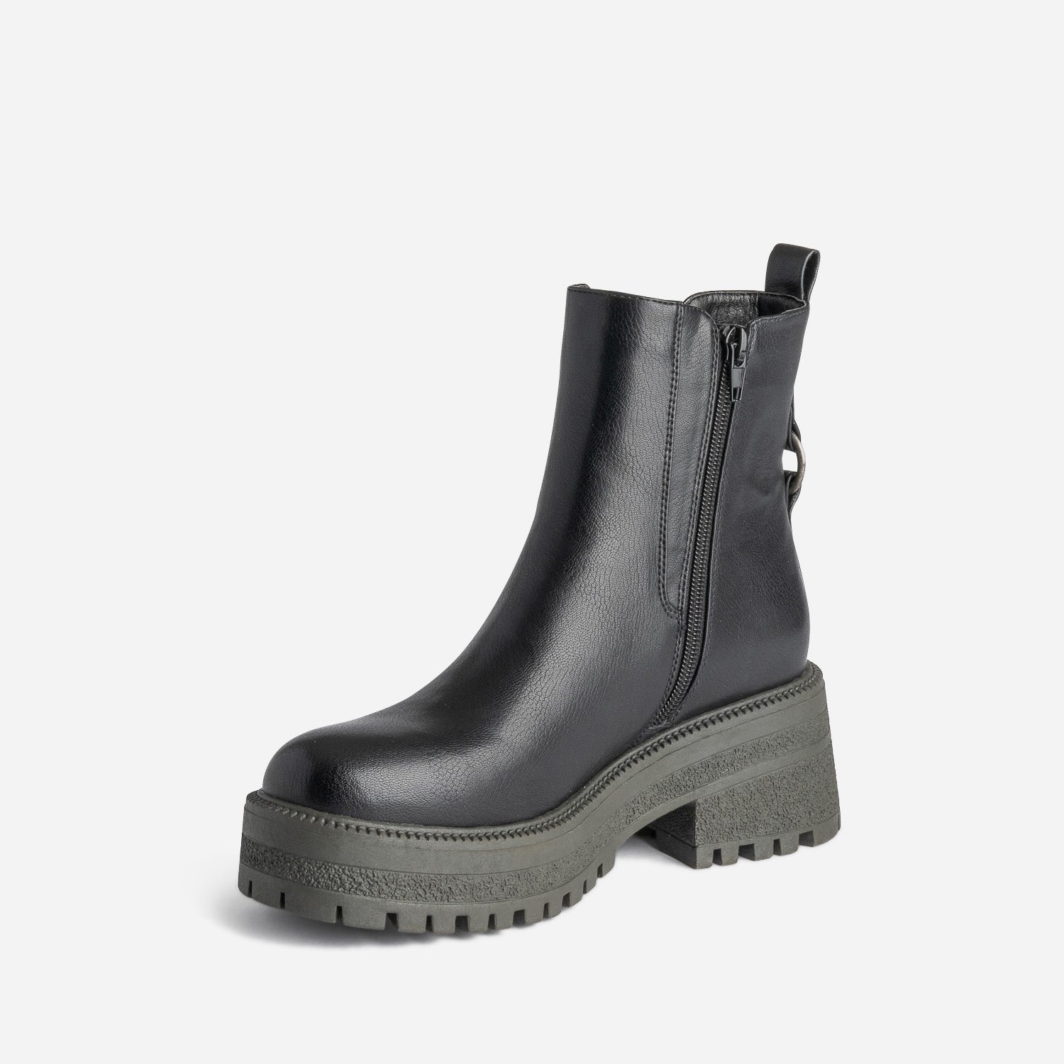 Chelsea boots TEXTO noir et kaki