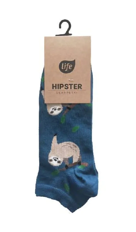 Pamučne hipster čarape Life s uzorkom ljenjivca, veličina 43-46