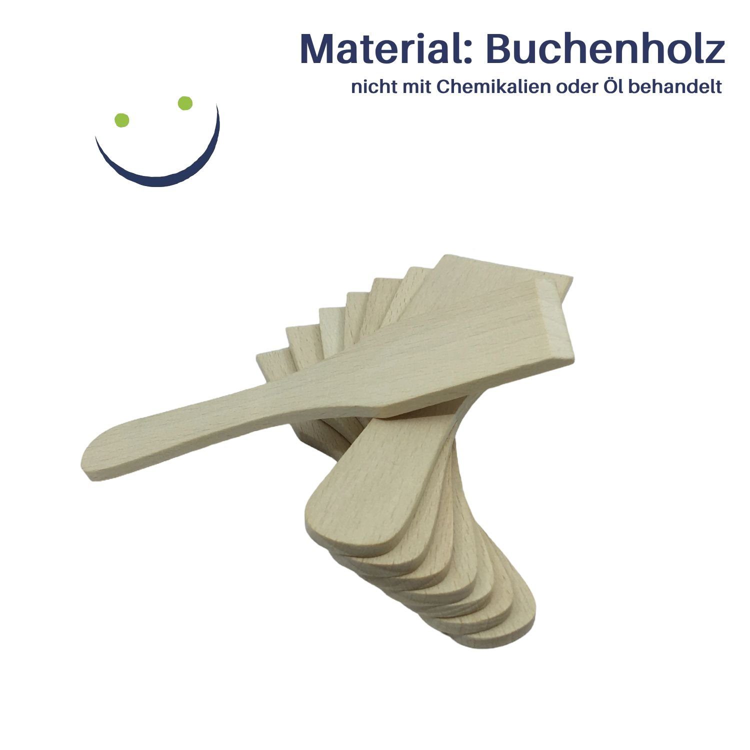 Gravidus Grillspachtel Racletteschieber Raclettespachtel Holzschaber Set Buchenholz 13 cm