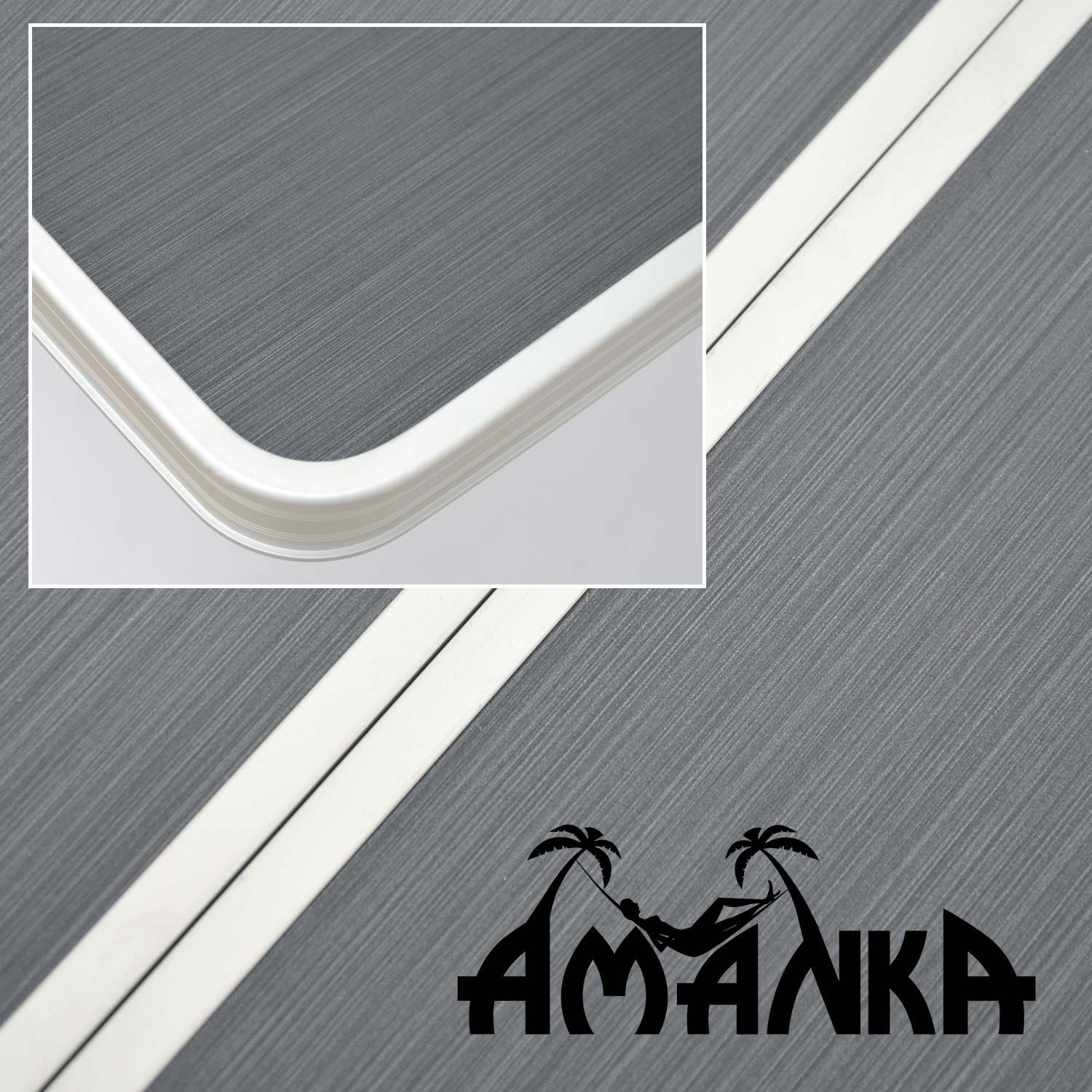 AMANKA 120x60 Anthrazit Stabiler Alu-Campingtisch