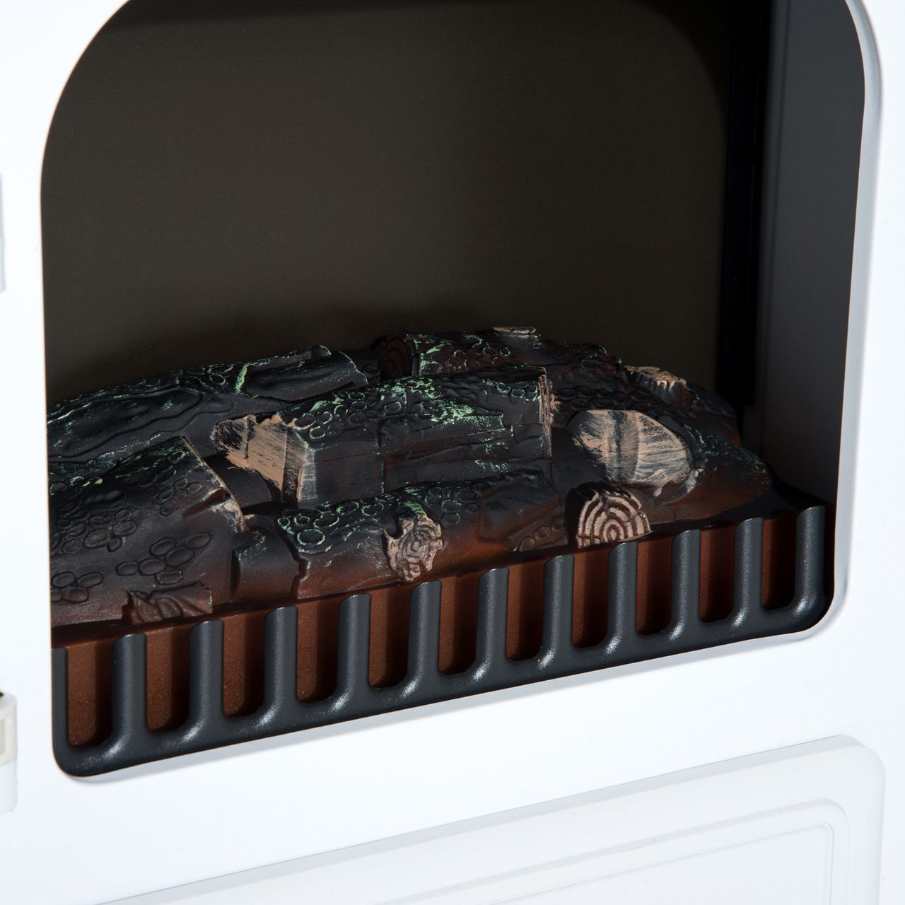 HOMCOM Elektrokamin Kaminofen Flammeneffekt 950/1850W Überhitzungs-Schutz Metall Weiß 41,5 x 28 x 54,8 cm