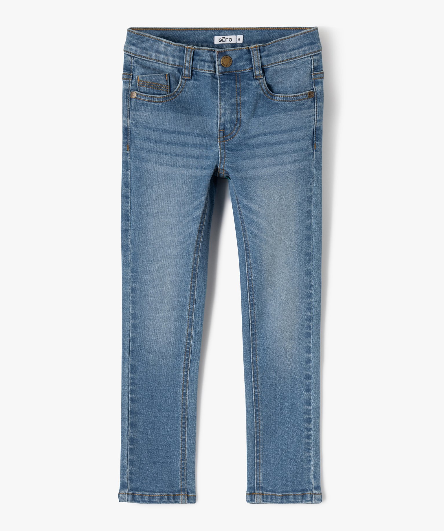 Jean coupe skinny extensible 5 poches Garçon stone | GEMO