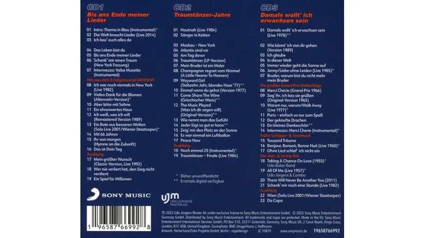 da capo,Udo Jürgens-Stationen einer Weltkarriere
