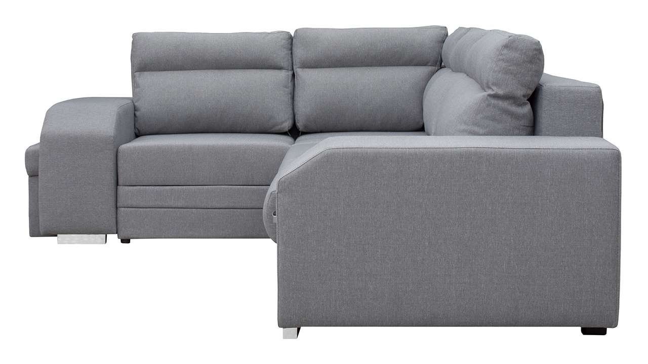MKS MÖBEL Ecksofa ALVA, mit Hocker und Minibar - L-Form Sofa Mit Schlaffunktion