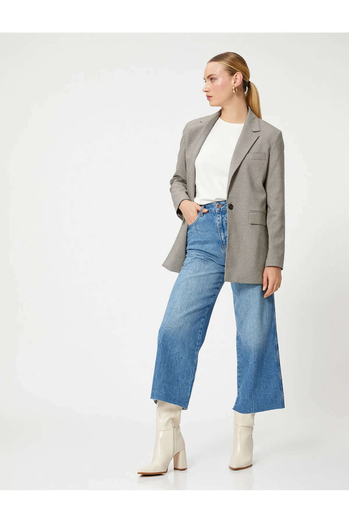 Koton  Extraweite Crop-Jeans – Bianca Crop Jean