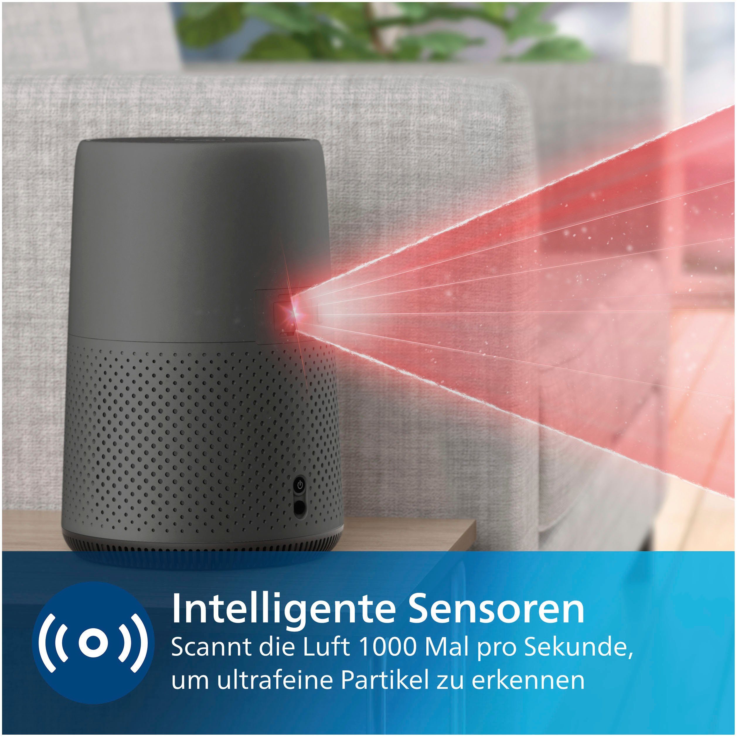 Philips Luftreiniger AC0850/11, für 49 m² Räume, mit HEPA-Filter für Allergene, Schadstoffe und Viren