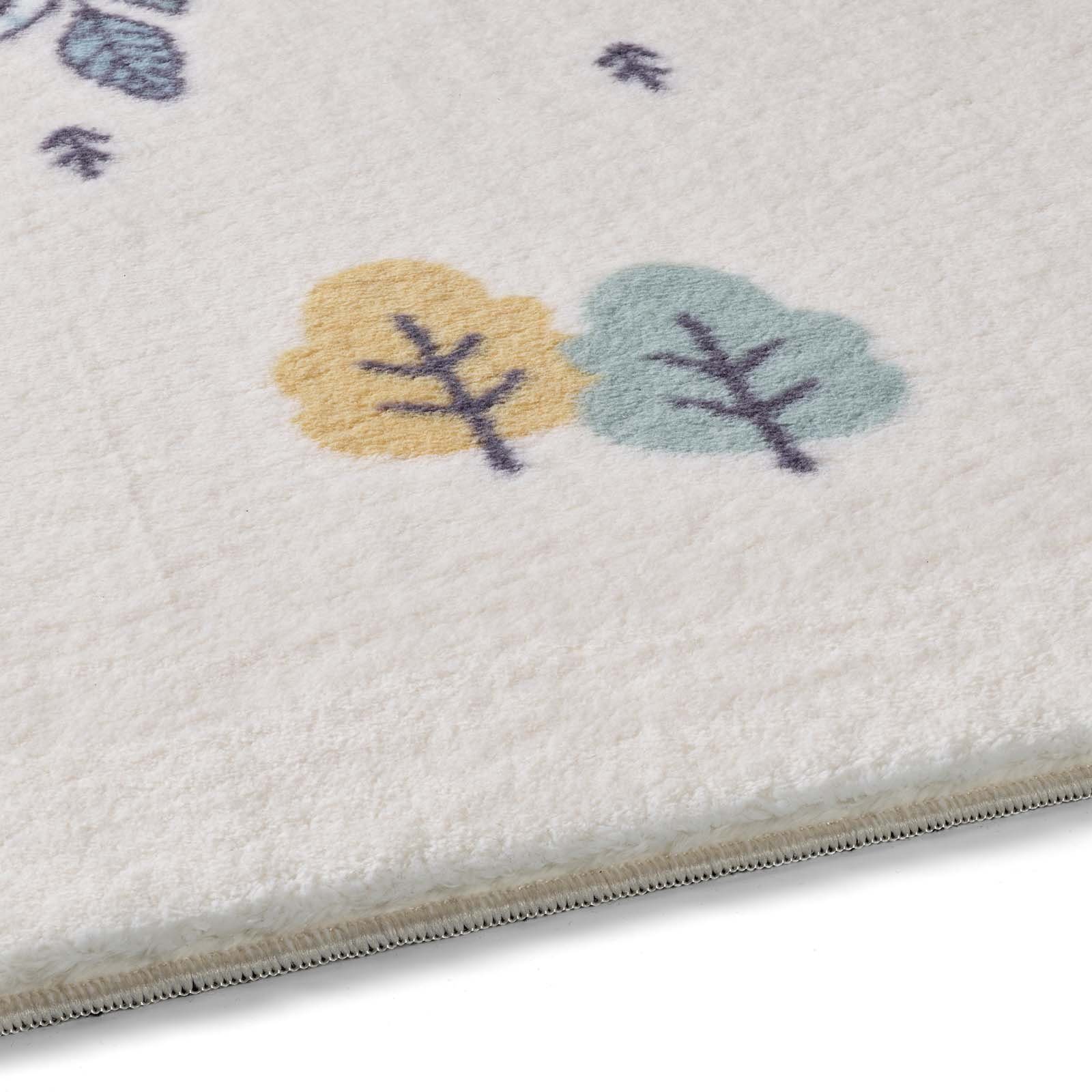 Kinderteppich Kinderzimmerteppich Soft Kids kuschelig weich in verschiedenen Designs, TaraCarpet, rechteckig, Höhe: 18 mm, Eichhörnchen hell Kinderzimmer Babyzimmer Junge Mädchen 80X150