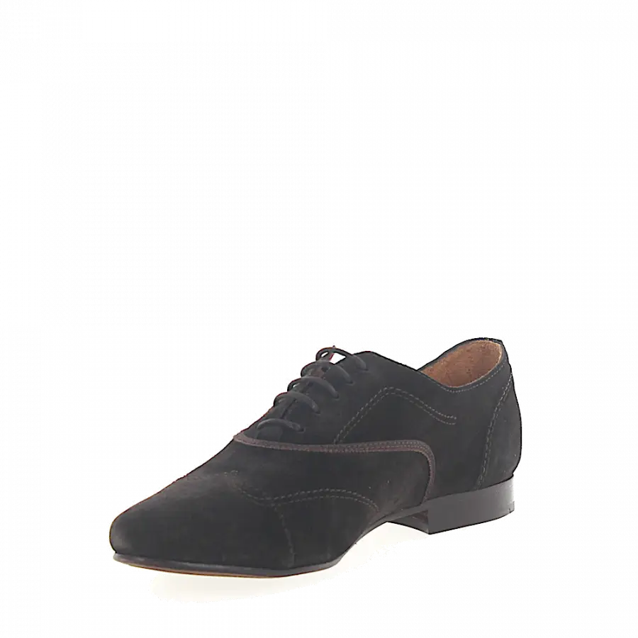 Lanvin - Schnürer Veloursleder Cap Toe Kontrastnaht braun - braun
