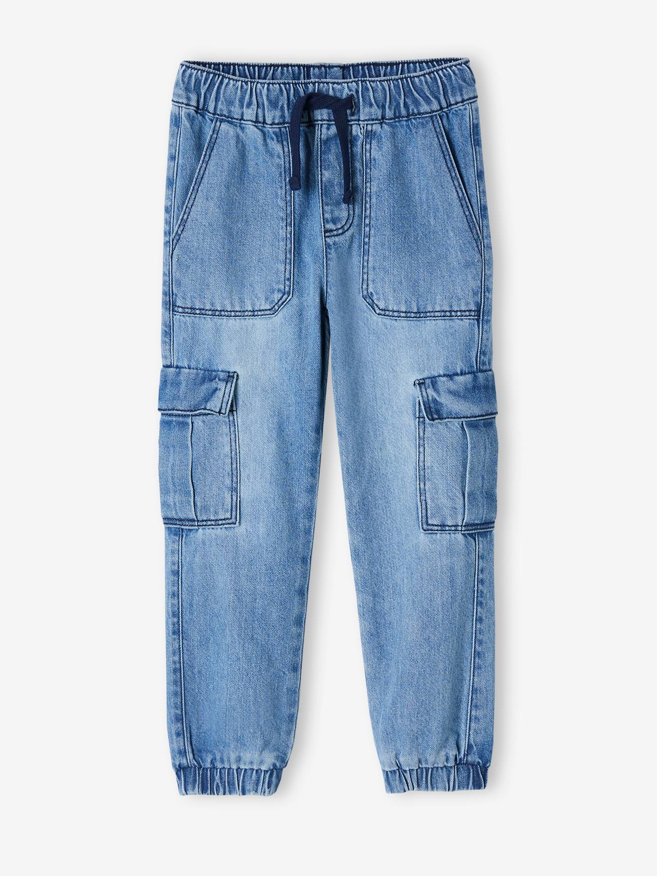 Vertbaudet Jungen Cargo-Jeans mit Dehnbund Oeko-Tex - blue stone