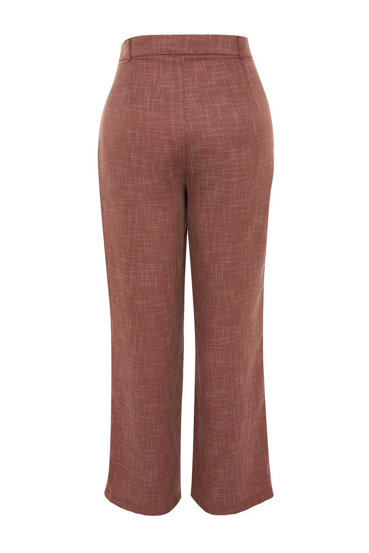 Trendyol Curve  Braune gewebte Hose in Leinenoptik TBBSS23AR00001