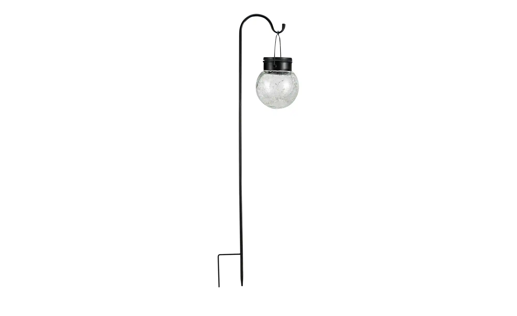 LED-Solar-Spieß, schwarz mit Glaskugel
