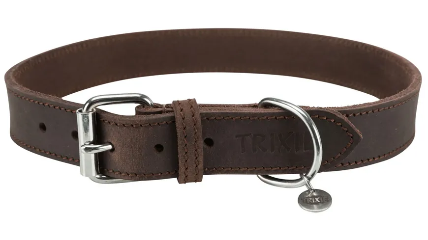 Trixie Rustic Fettleder Halsband dunkelbraun XL