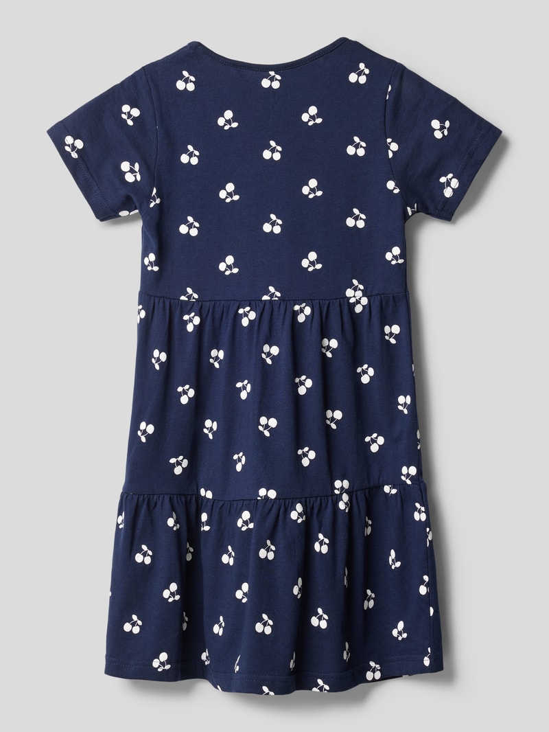 Kleid mit Volantsaum in blau