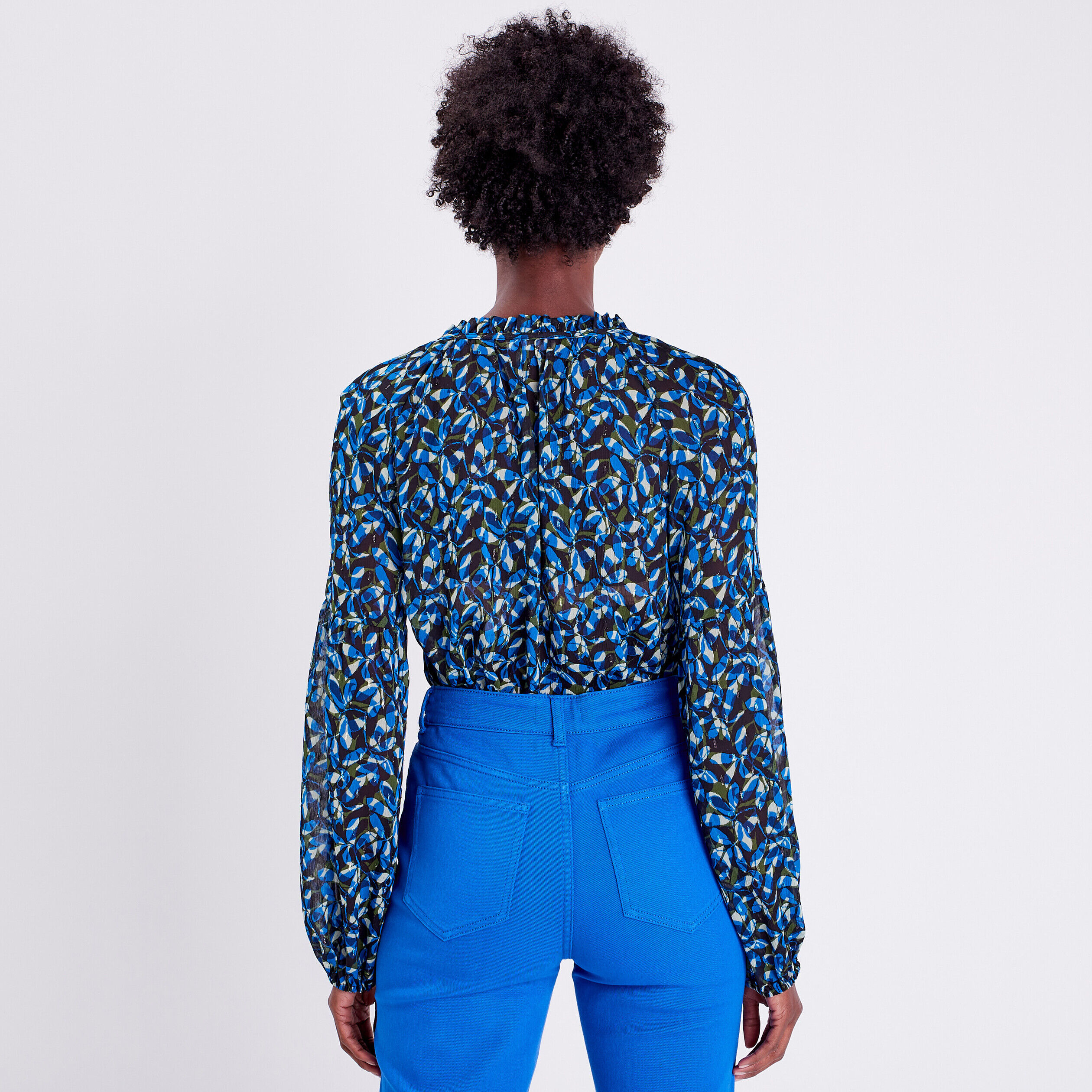 Blouse manches longues vert kaki femme | Cache Cache