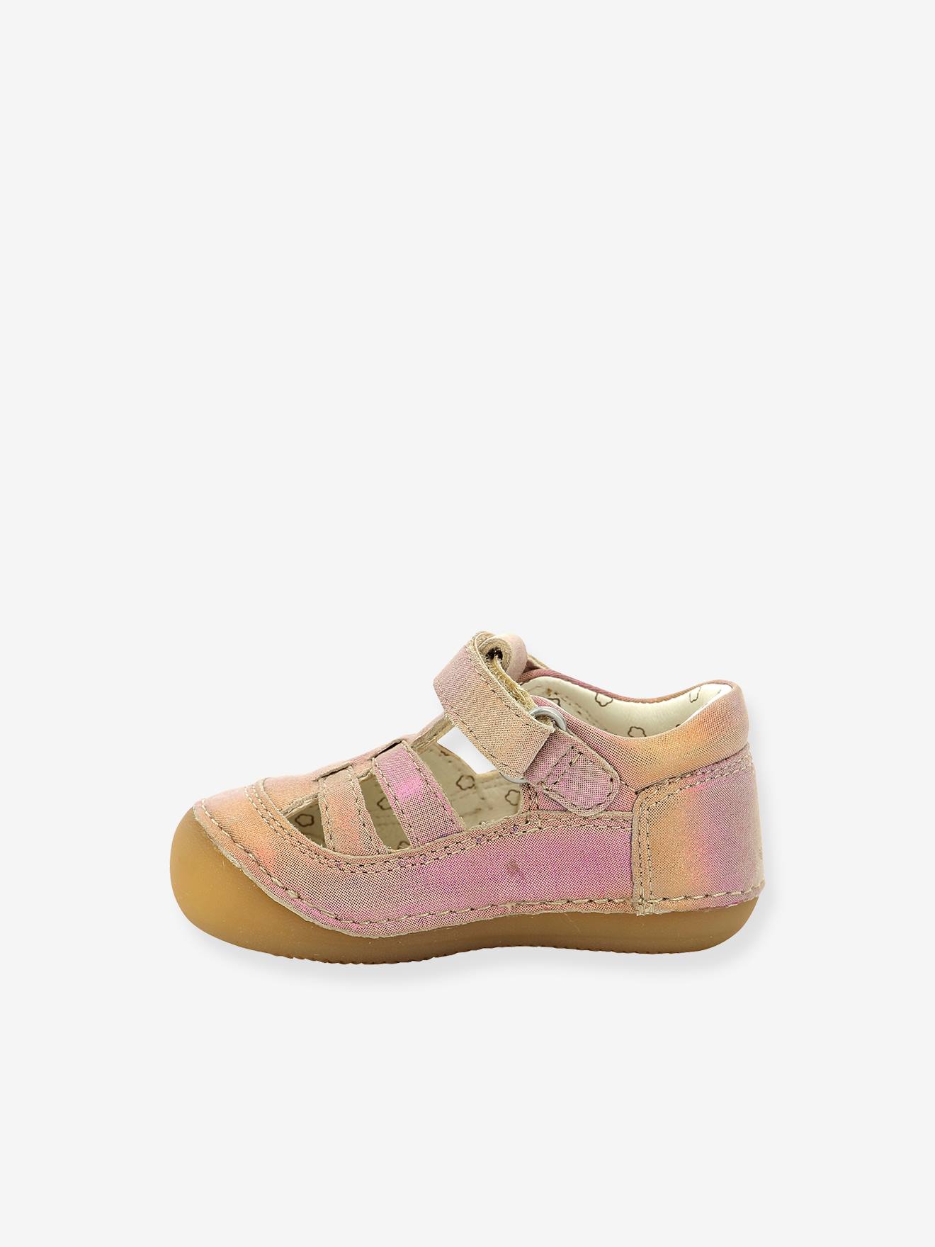 Sandales cuir bébé Sushy Originel Softers KICKERS® blanc