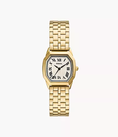 Fossil Uhr Harlow 3-Zeiger-Werk Edelstahl goldfarben
