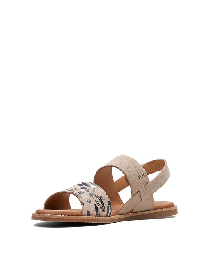 Clarks Leder-Sandalen in Beige/ Schwarz günstig kaufen