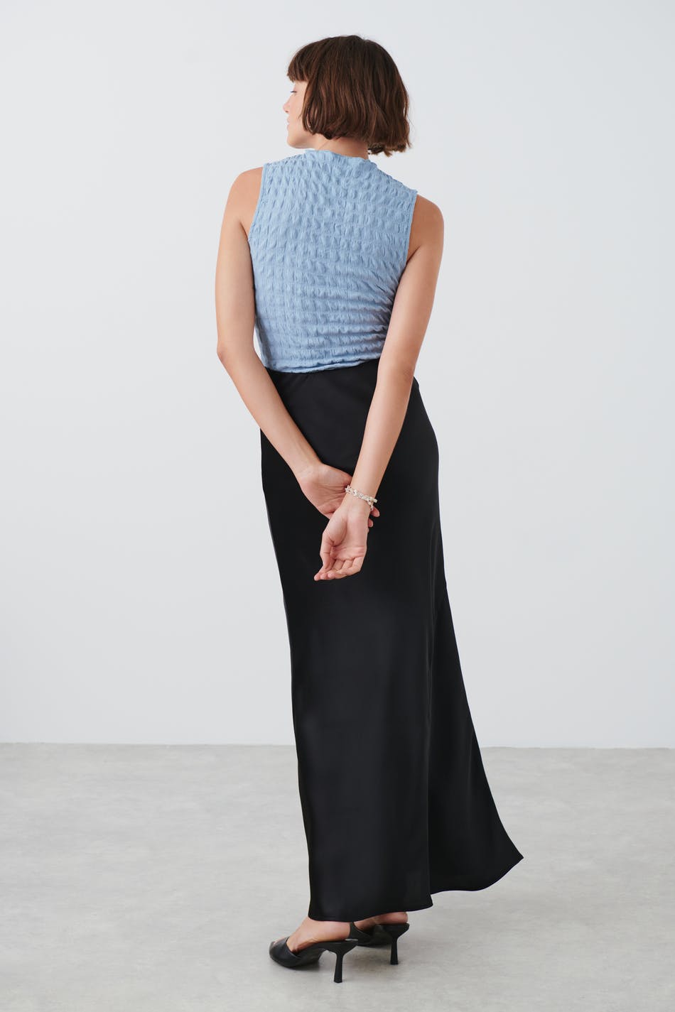 Satin maxi skirt