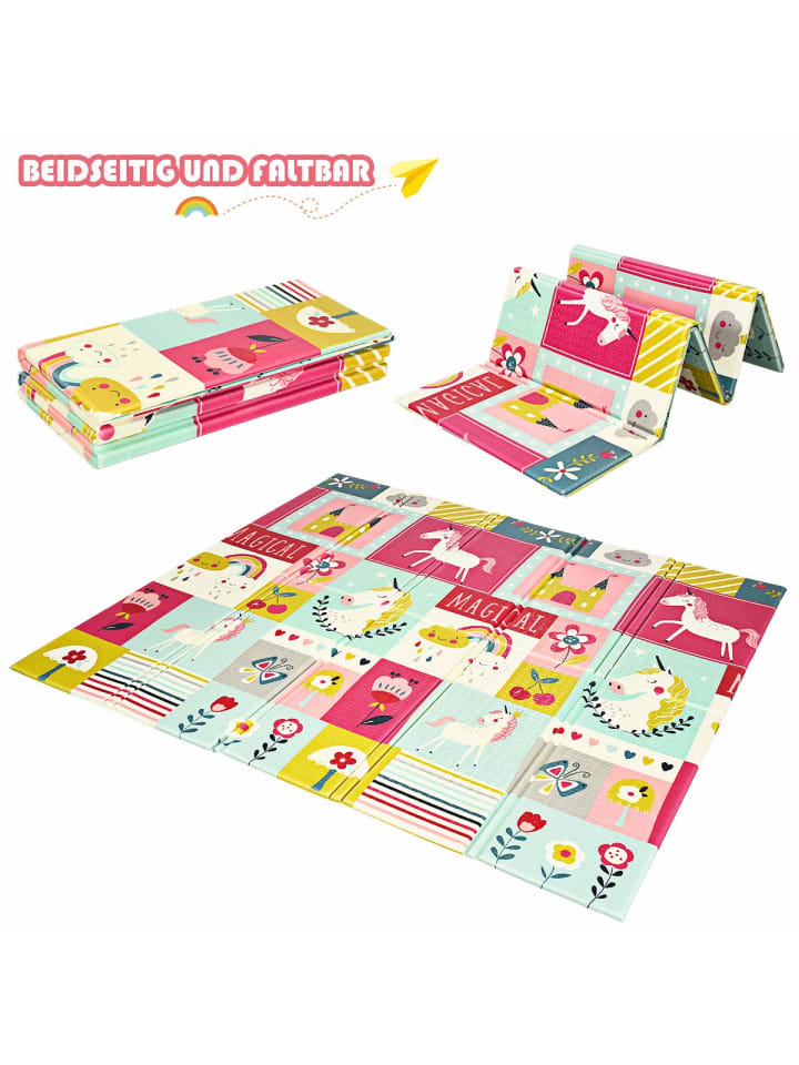 COSTWAY Spielmatte doppelseitig in Rosa günstig kaufen 200 cm