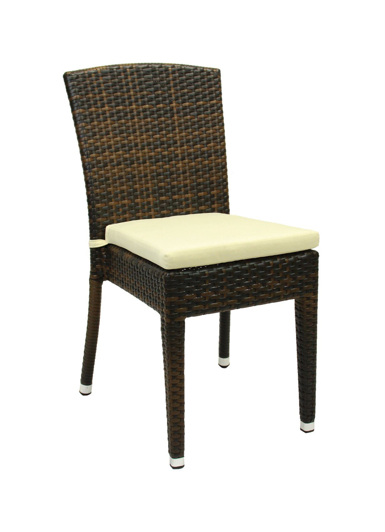 Konway Stapelstuhl MAUI (4 St), 4x KONWAY® MAUI Stapelstuhl Lederlook Polyrattan Sessel Set stapelbar