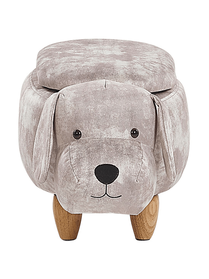 Beliani Tierhocker DOGGY in Beige/Heller Holzfarbton - (W) 62 x (H) 38 x (L) 36 cm günstig kaufen onesize