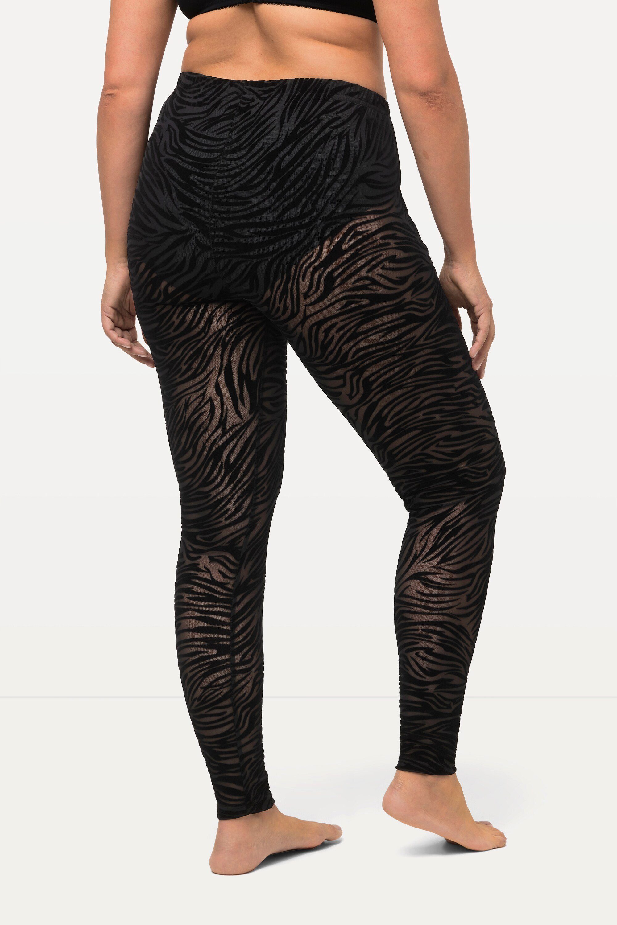 Ulla Popken Feinstrumpfhose Leggings Mesh Animalmuster