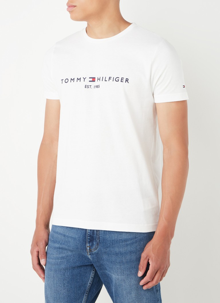 Tommy Hilfiger ekologiškos medvilnės marškinėliai su siuvinėtu logotipu