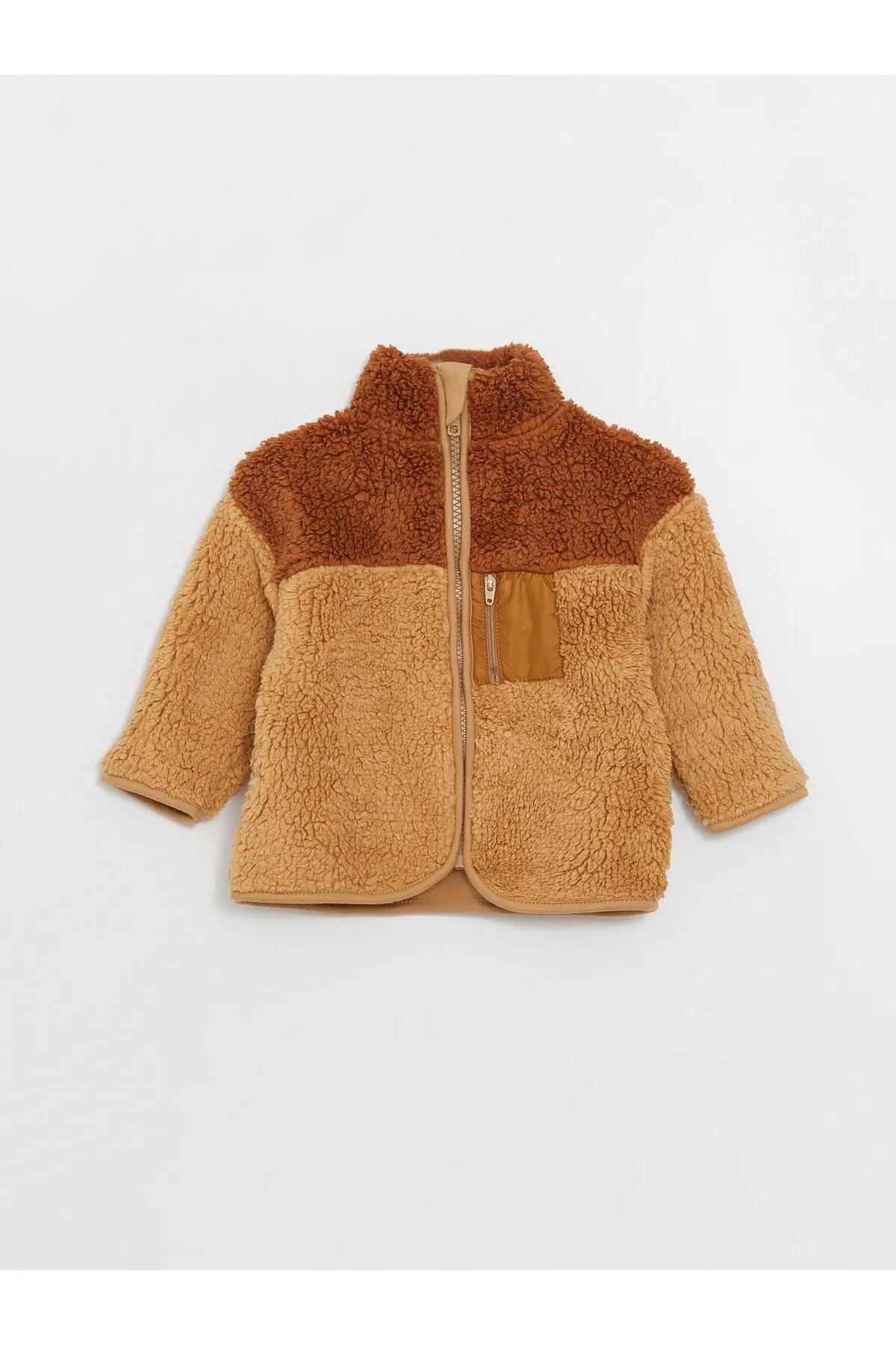 LC Waikiki  Langärmliger Plüschmantel für Babys mit hohem Kragen