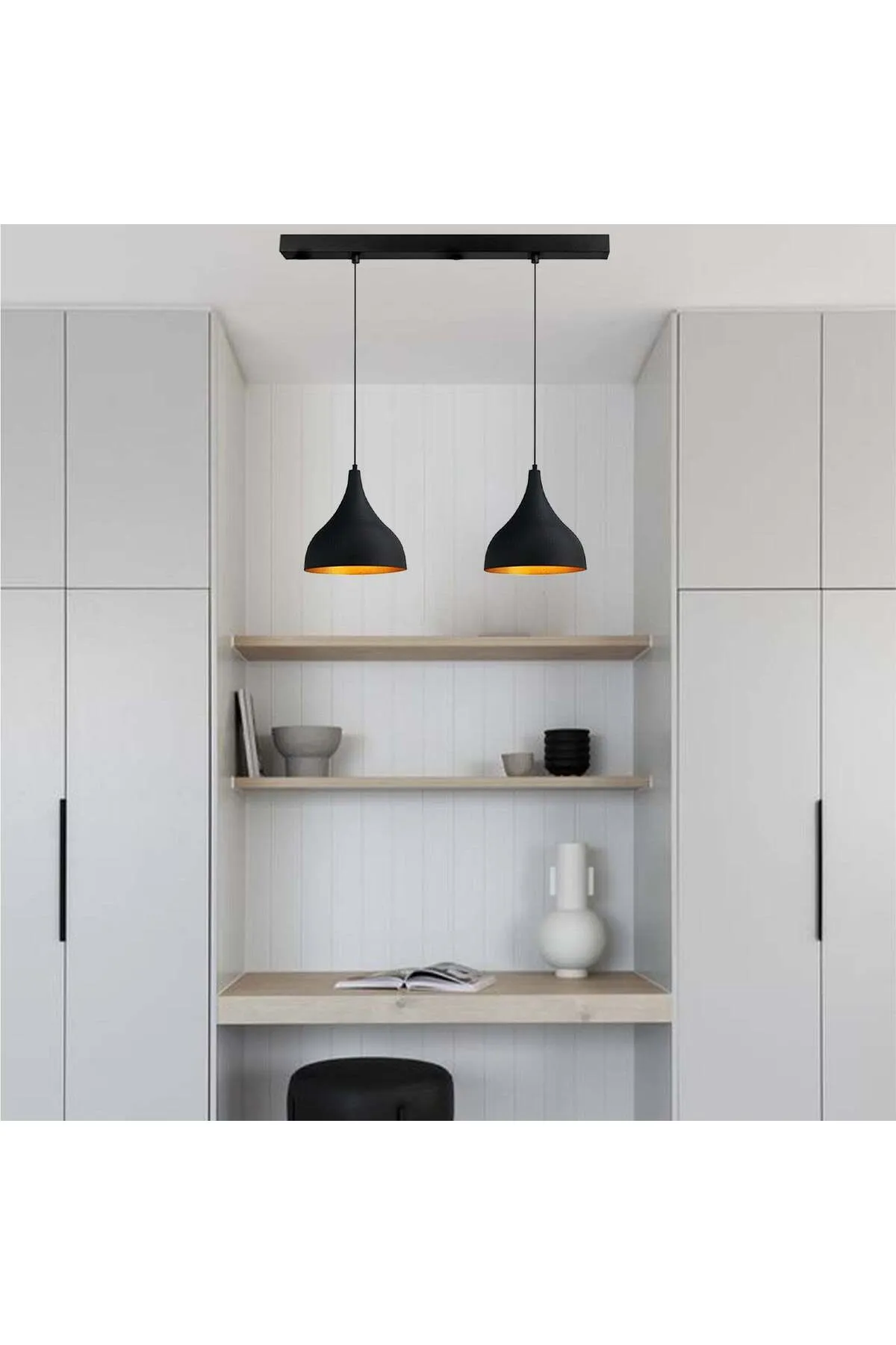 Bamyum  Pendelleuchte 2 Flammen Metall Set aus 2-3-4 Pendellampen Hängelampe Pendelleuchte