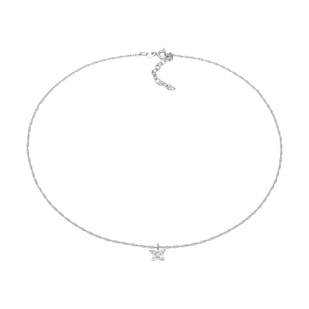 Elli Elli Collier Femmes choker papillon pendentif avec cristaux de zirconium en argen collier