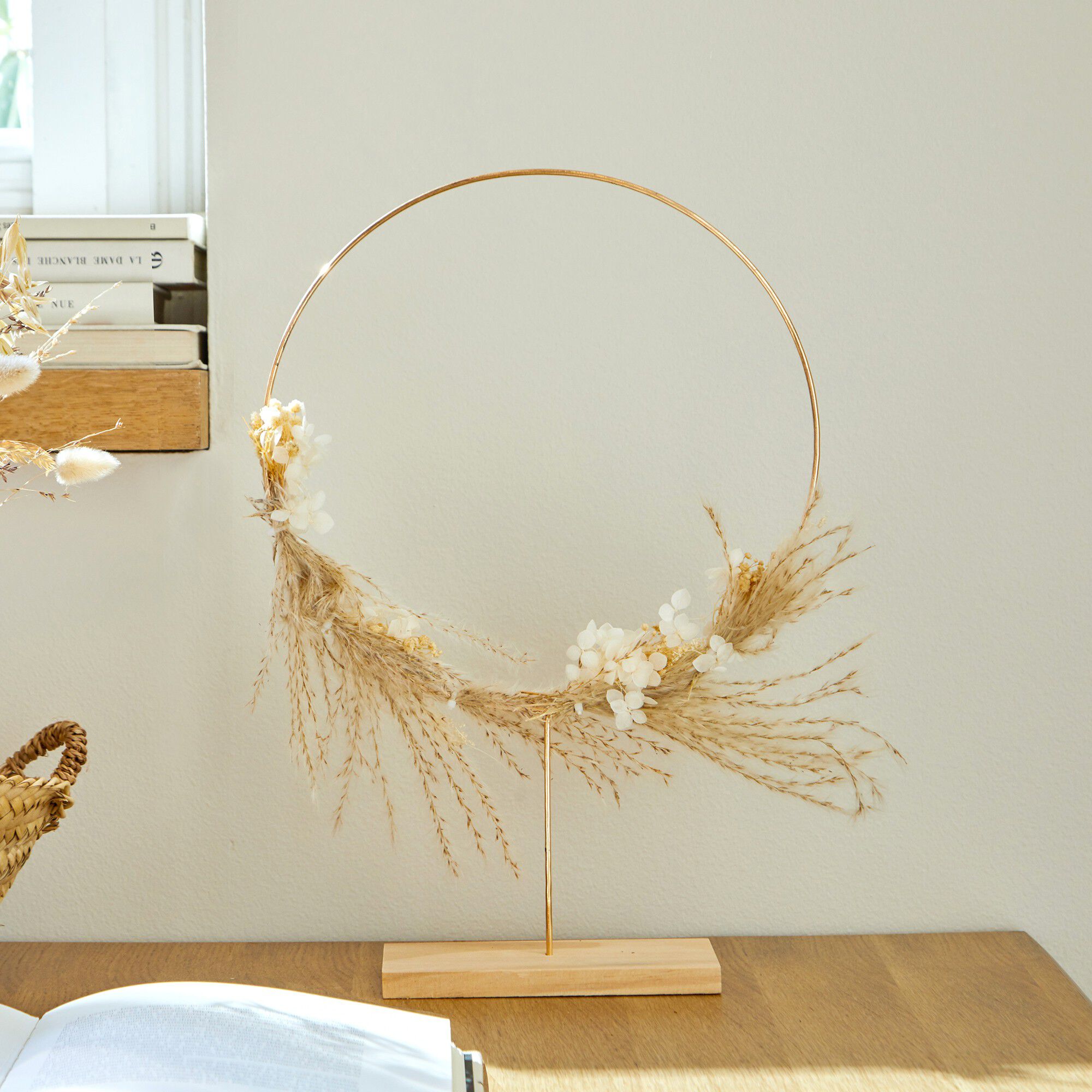 Couronne fleurs séchées à poser