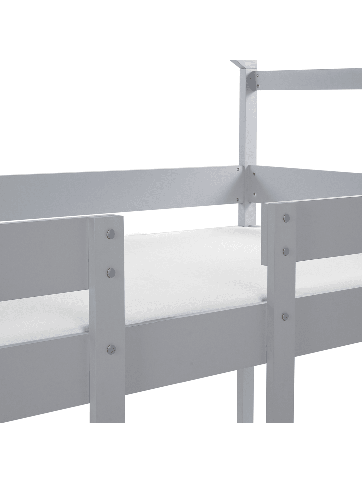 Beliani Hochbett LABATUT in Grau - (W) 92 x (H) 230 x (L) 206 cm günstig kaufen onesize