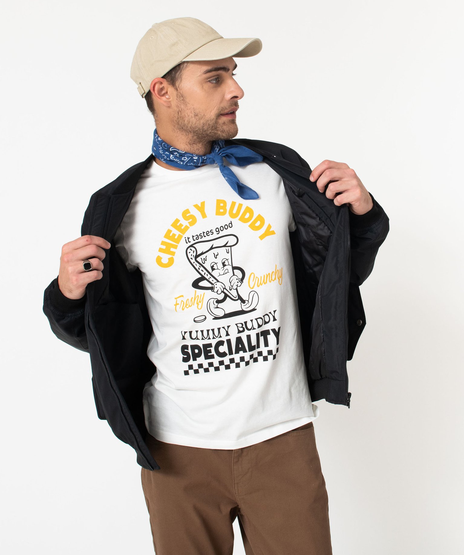 Tee-shirt manches courtes imprimé fantaisie homme blanc | GEMO