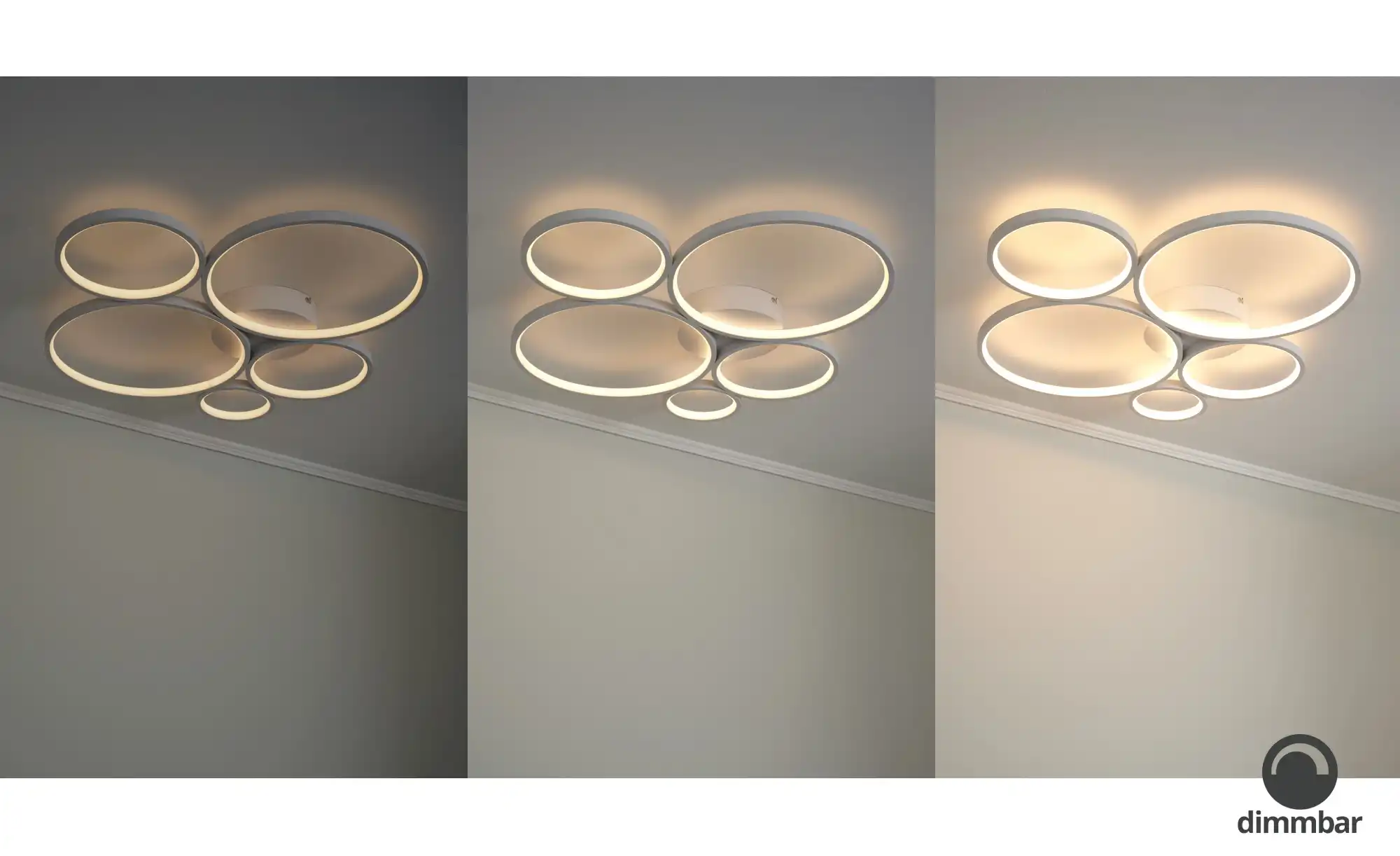 Trio LED-Deckenleuchte, Kreise, weiß