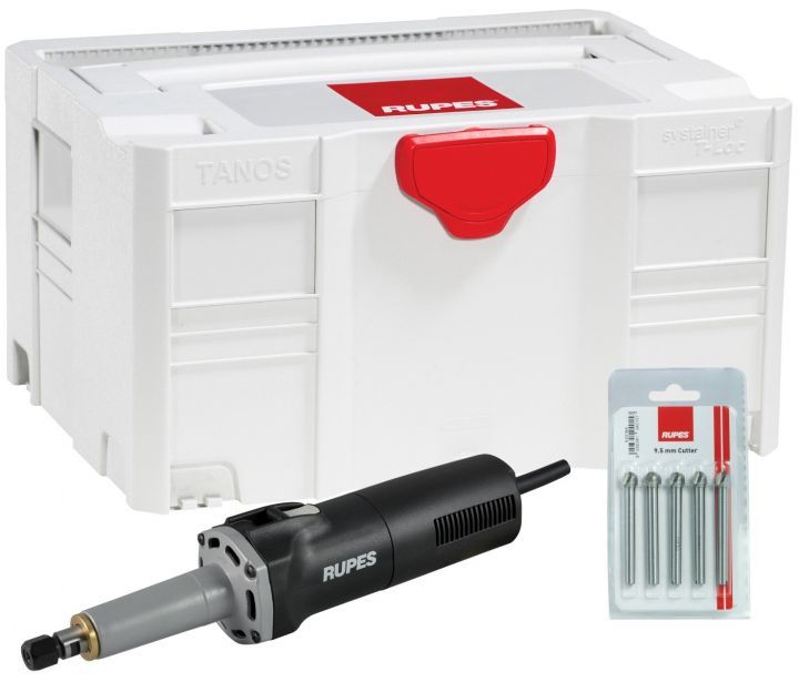 Fraise à bois pourri Rupes RU-AR38ES/BOX 800 W avec variateur de vitesse, en coffret + 5 fraises en Systainer