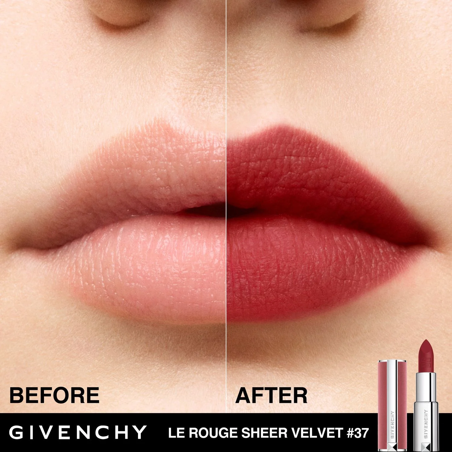 „Le Rouge Sheer Velvet Lips“ – matiniai lūpų dažai, lūpų dažai