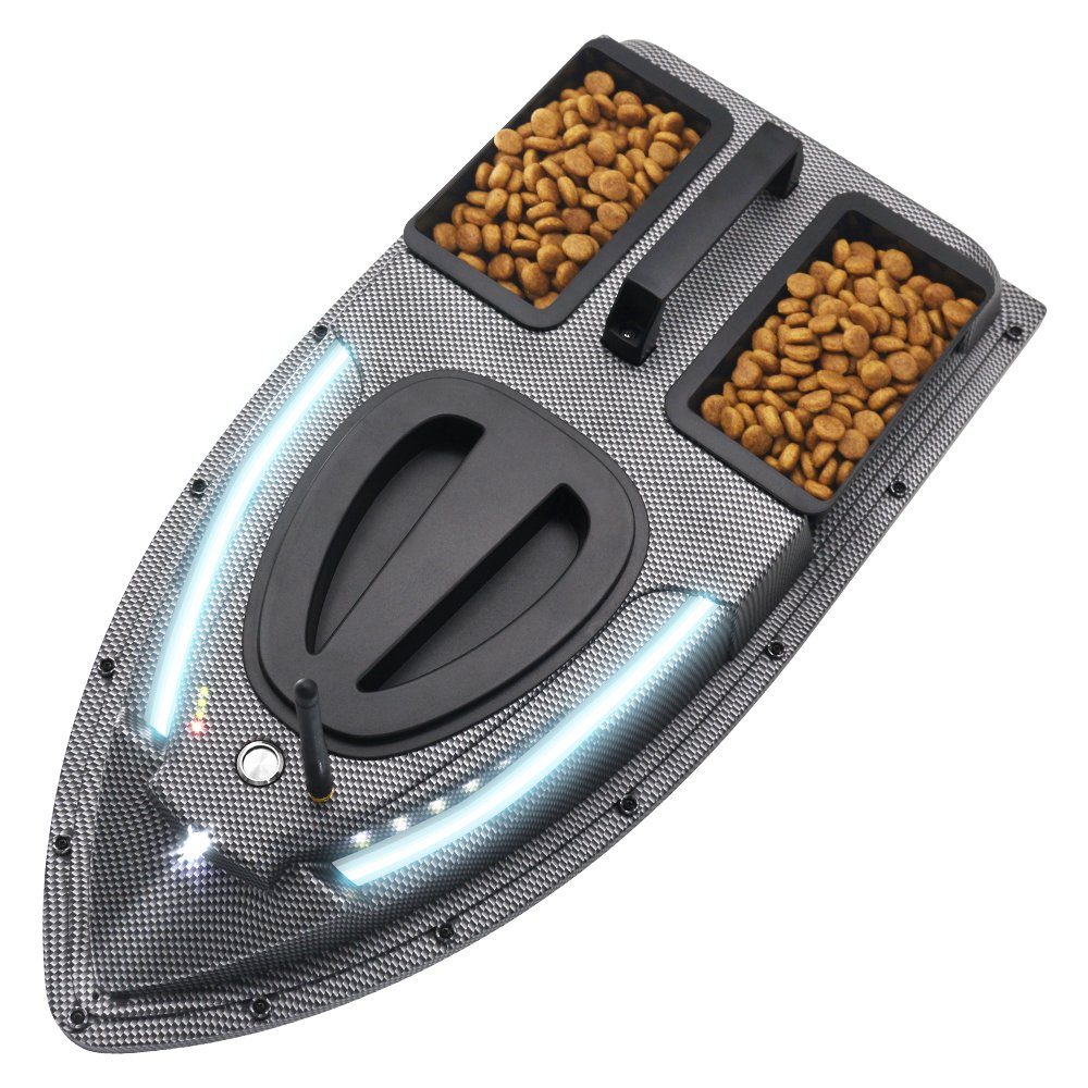 Tidyard RC-Boot GPS,Fischköderboot,500 m,LED-Licht zum Angeln,2 Köderbehälter,1,5 kg, Automatische Kreuzfahrt,Rückkehr,Routenkorrektur