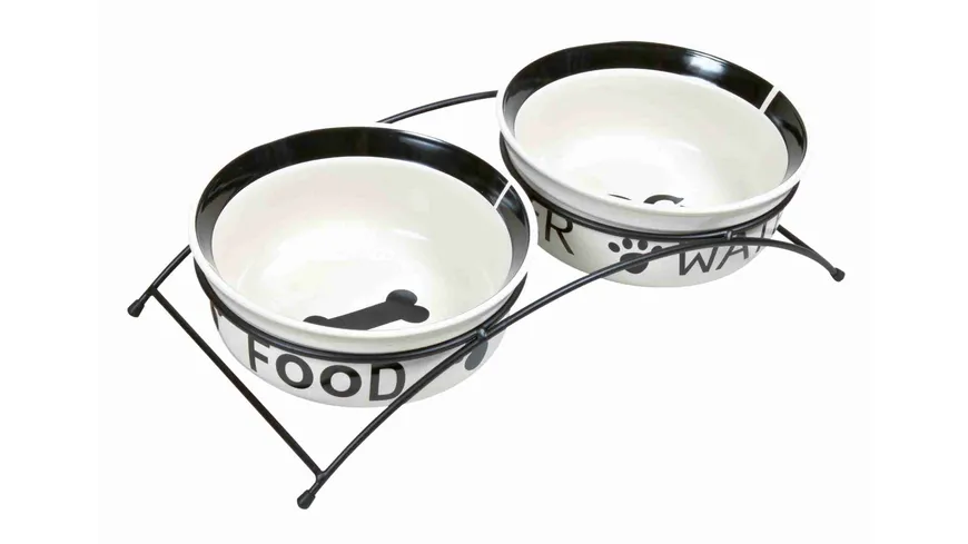 Trixie Eat on Feet Napf-Set weiß/schwarz ø 20 cm / 2 × 1,6 l Hundezubehör