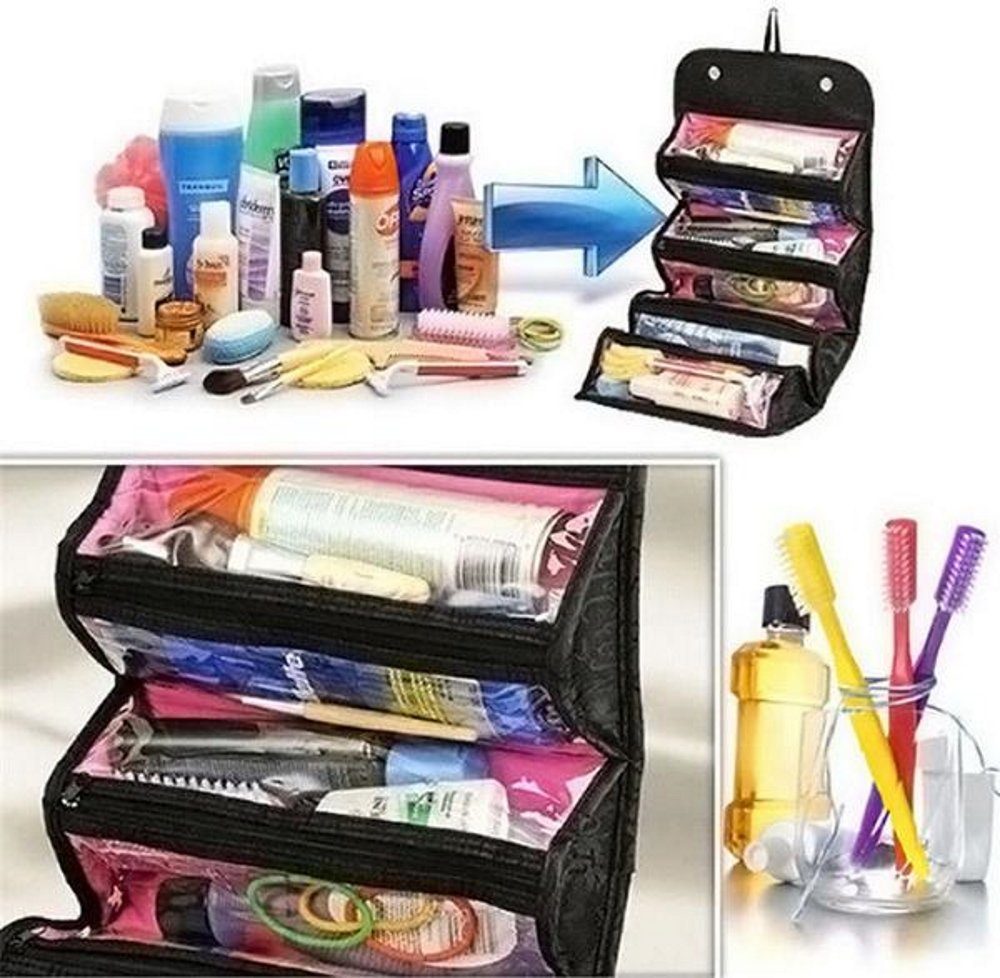 MAVURA Kulturbeutel Roll&Go Faltbare Kosmetiktasche Kosmetikbeutel Kulturbeutel Kulturtasche Schminktasche Waschtasche
