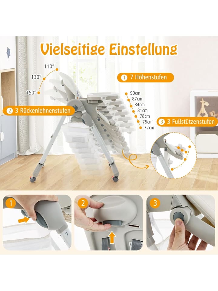 COSTWAY Hochstuhl für 6-36 Monate in Beige günstig kaufen onesize